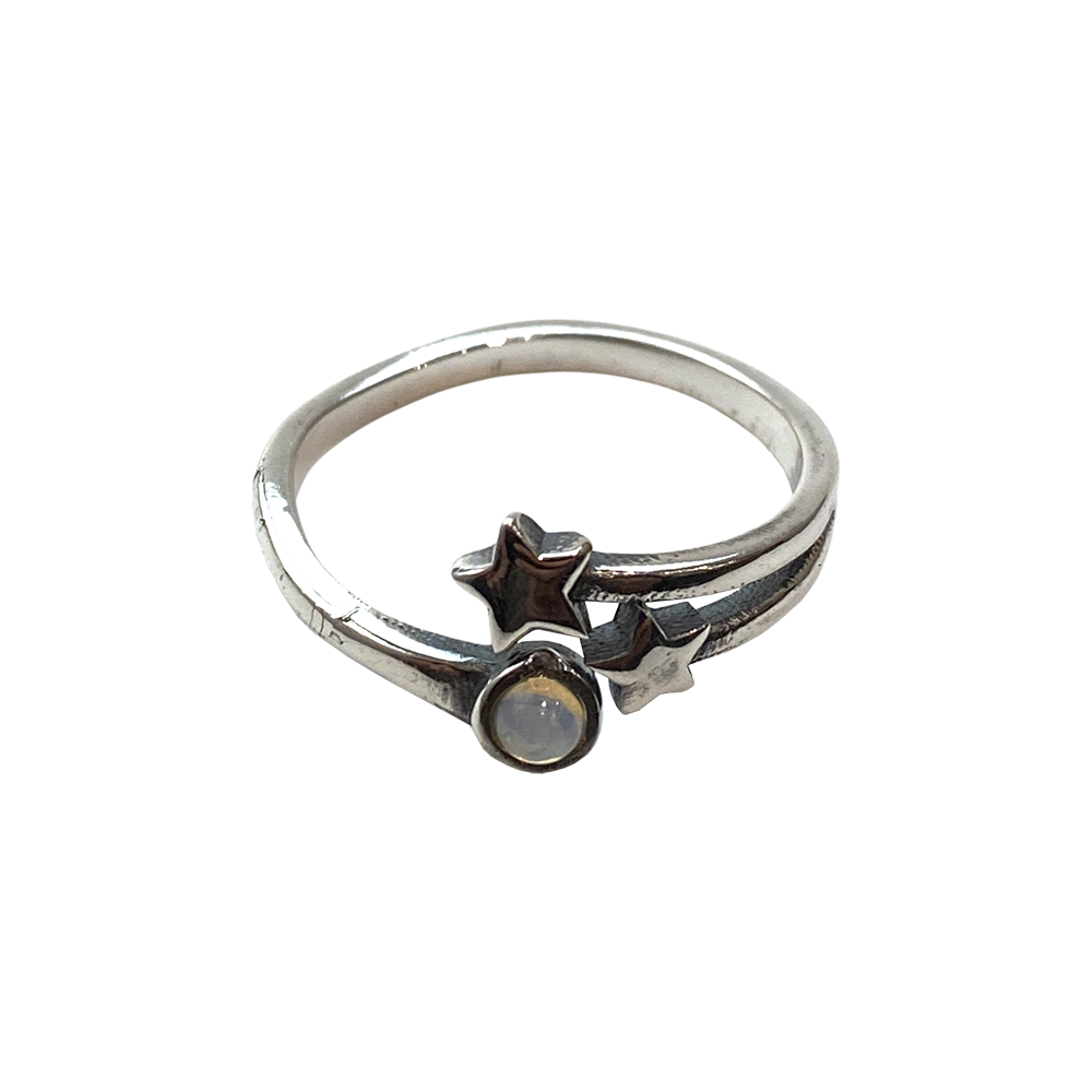 Silver-Plated Adjustable Ring, Design #36: Amethyst