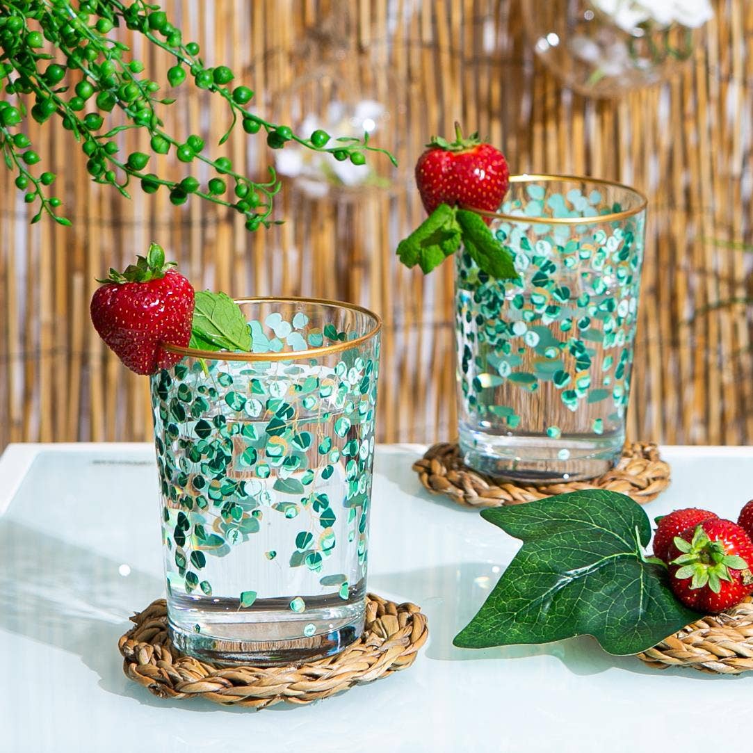 LAV Bodega Decorated Highball Glass - 520ml - Green