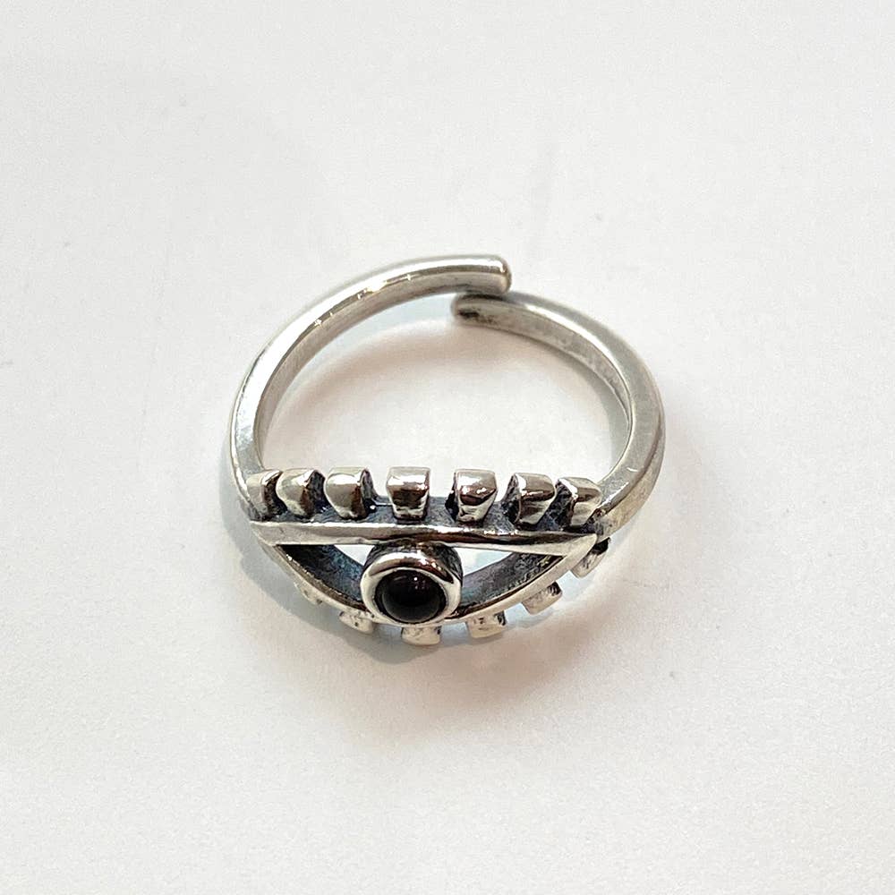 Silver-Plated Adjustable Ring, Design #37: Amethyst
