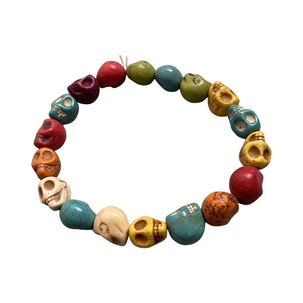 Skull Bracelet, Dyed Howlite: Beige