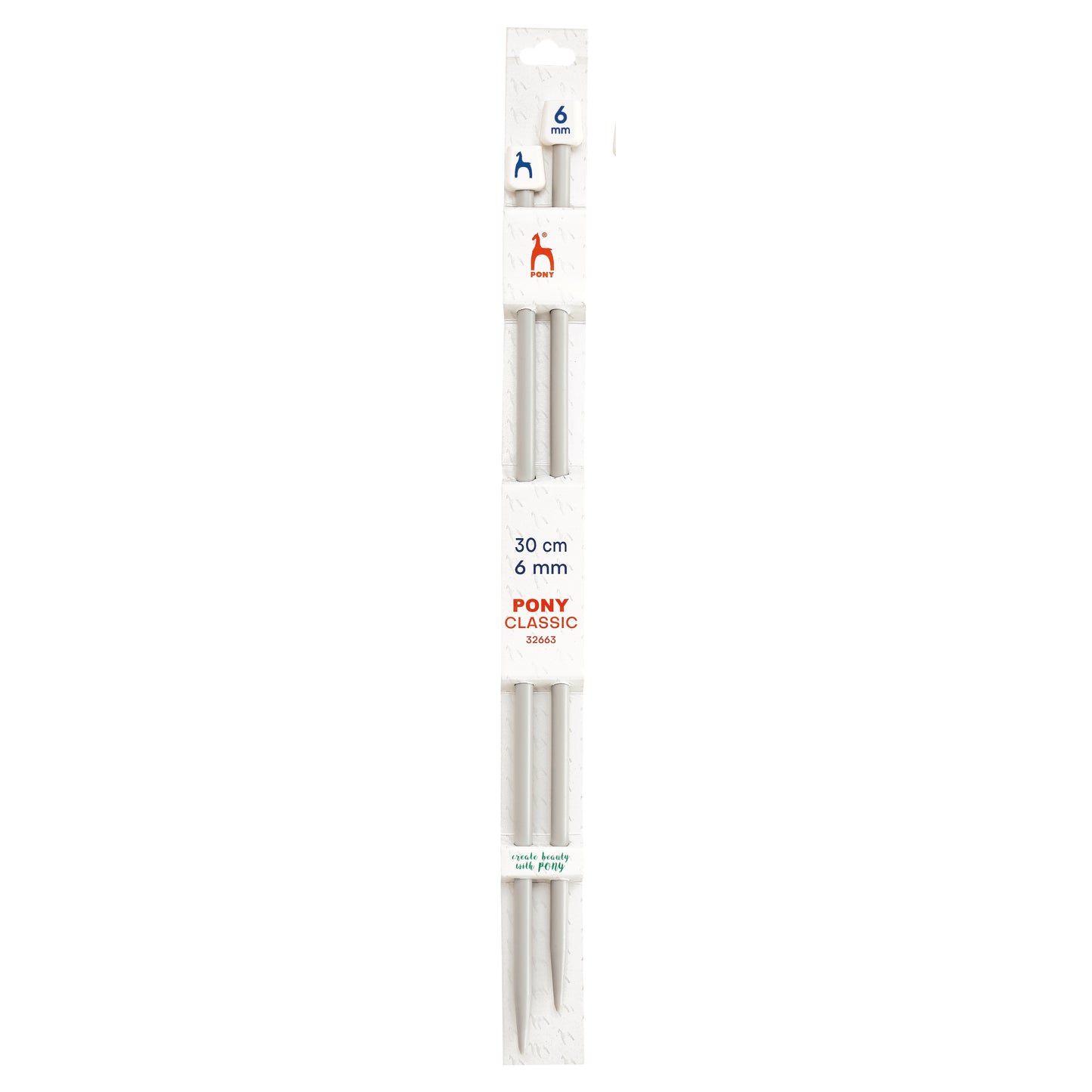 Knitting needles 6mm, 30cm Pony
