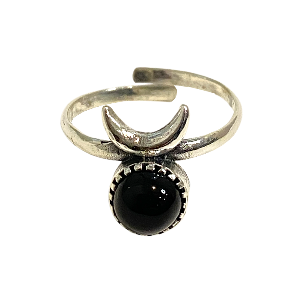 Silver-Plated Adjustable Ring, Design #40: Amethyst