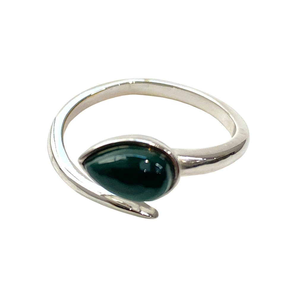 Silver-Plated Adjustable Ring, Design #44: Amethyst