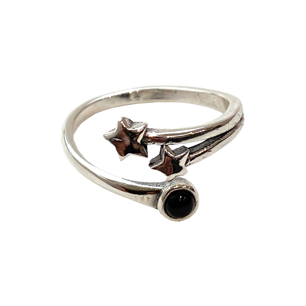 Silver-Plated Adjustable Ring, Design #36: Amethyst