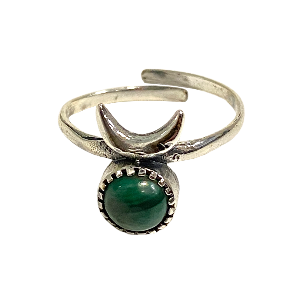 Silver-Plated Adjustable Ring, Design #40: Amethyst