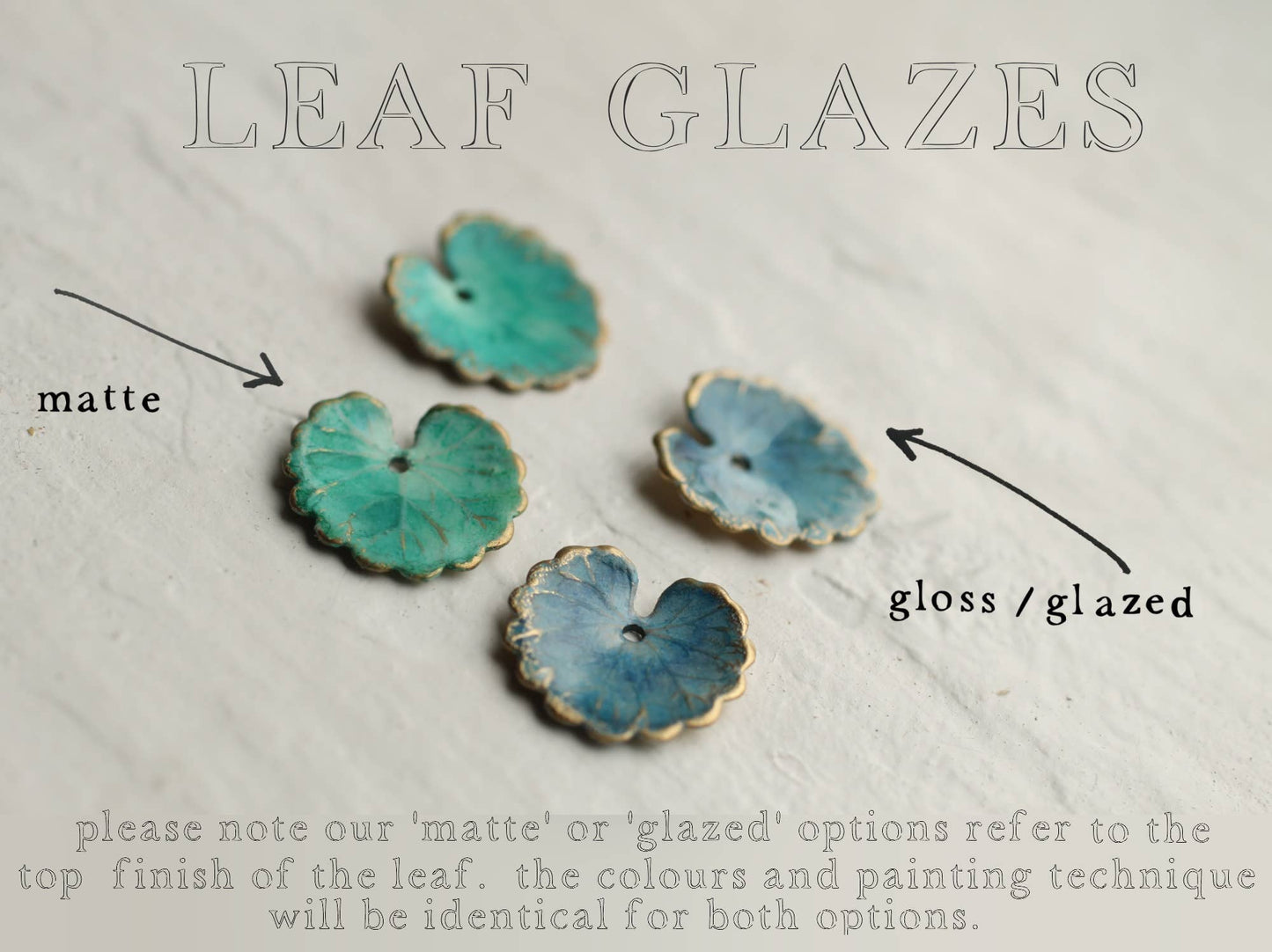 Turquoise Leaf Necklace : Matte / 17"