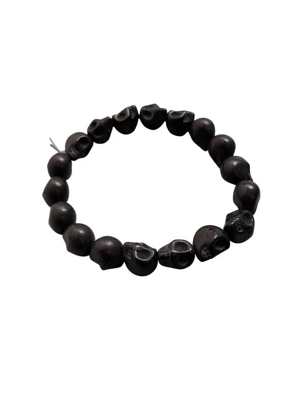 Skull Bracelet, Dyed Howlite: Beige