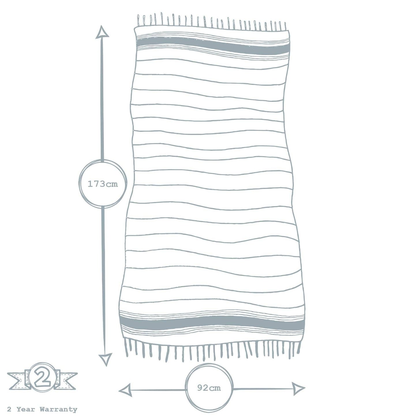 Nicola Spring 100% Turkish Cotton Beach Bath Towel - Aqua