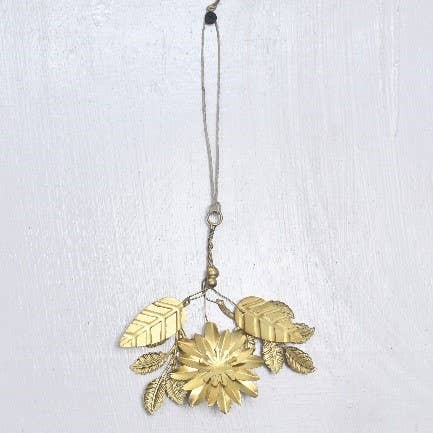 Golden Flower Ornament 12x2x12