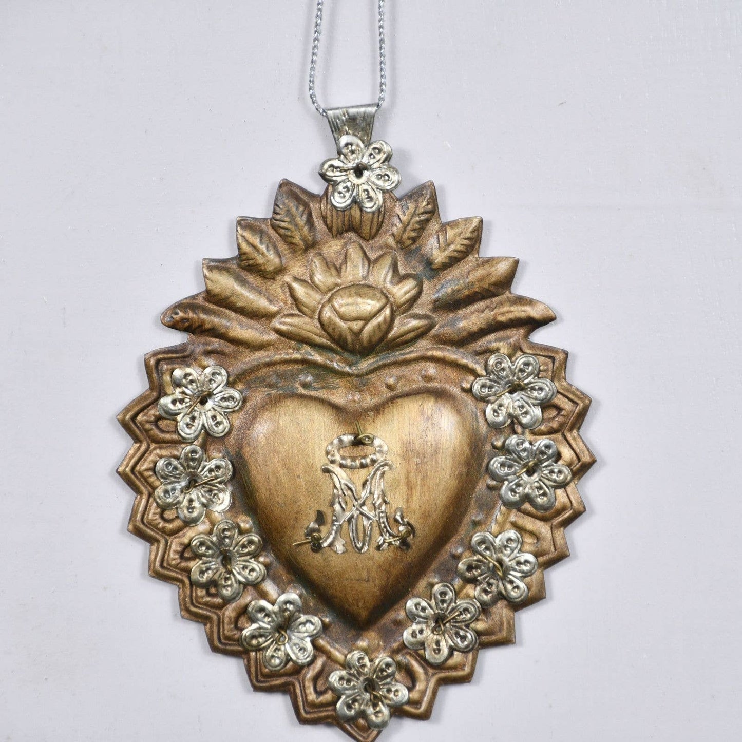 Blessed mother Sacred Heart Ex-Voto 12x1x16 cm