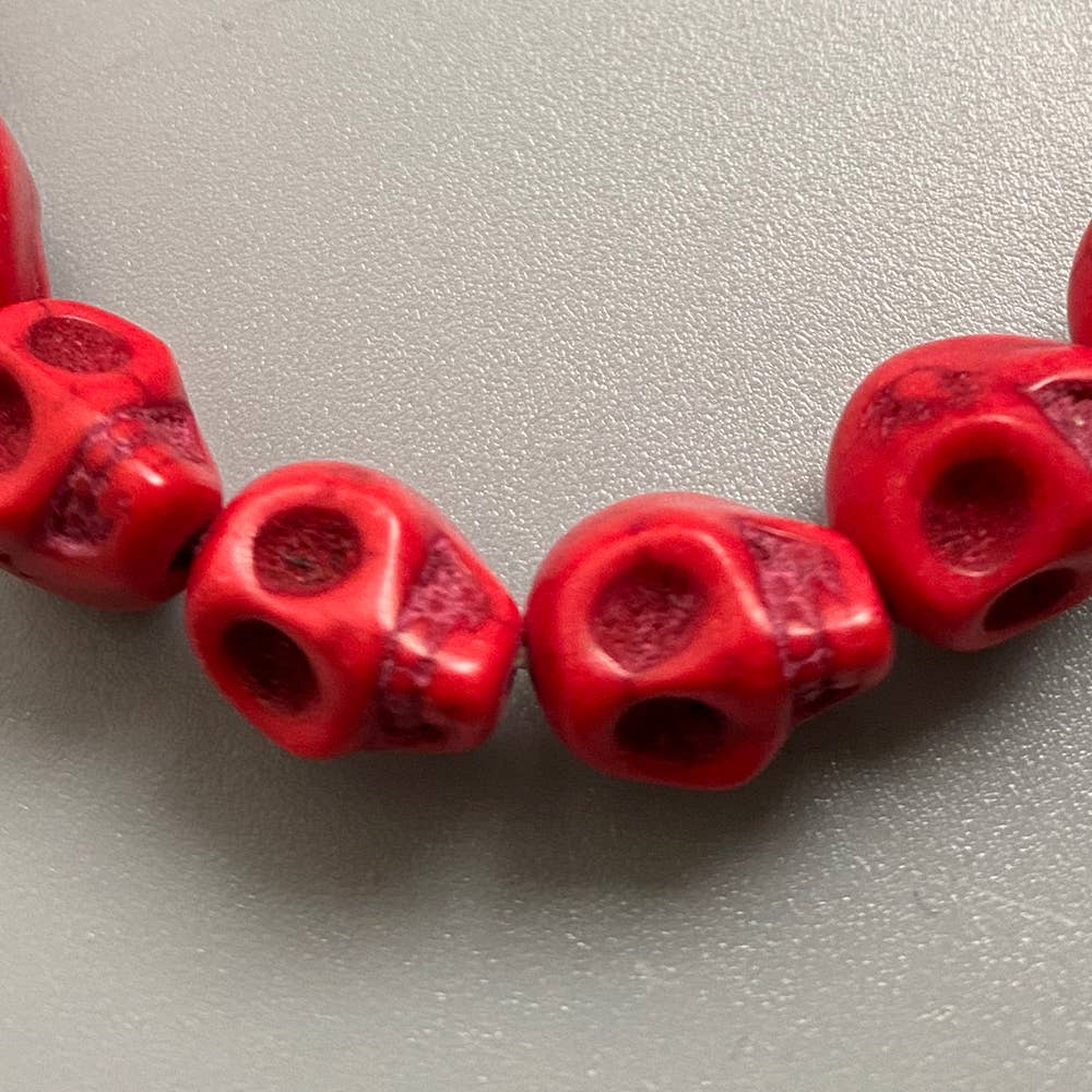 Skull Bracelet, Dyed Howlite: Beige
