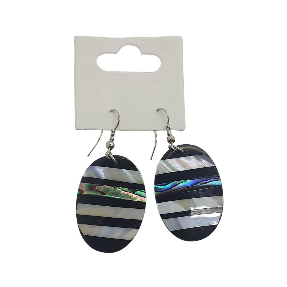 Capiz Shell Earrings: Red Rectangle