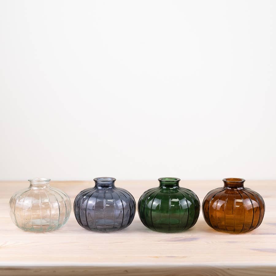 Clear Wide Bottle Vase, 10.8cm