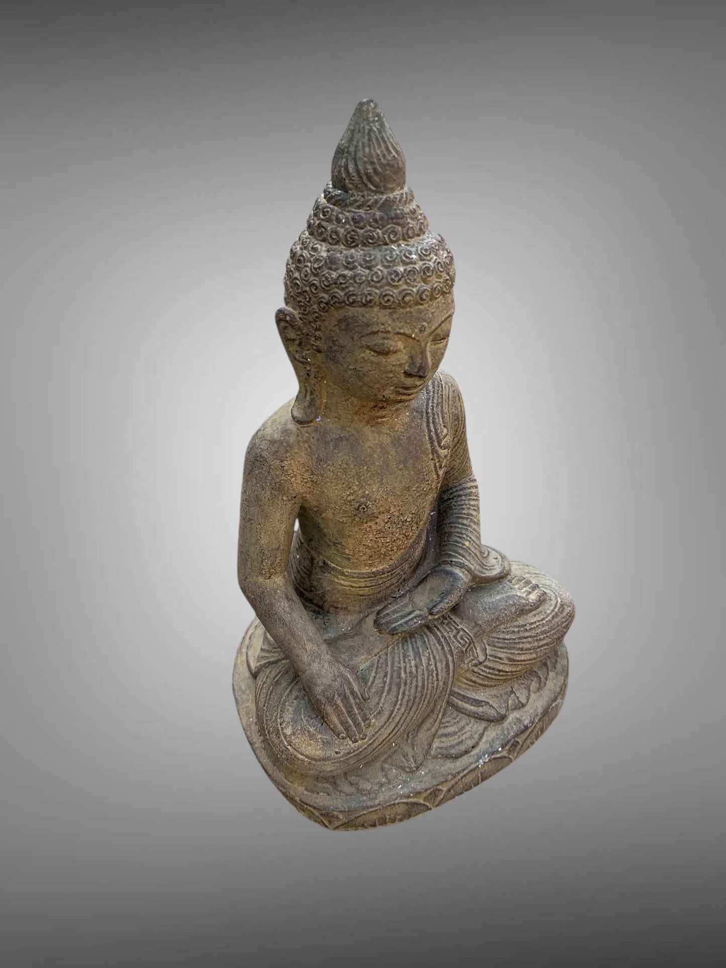 Stone sitting Buddha sculpture from Bali. : Large