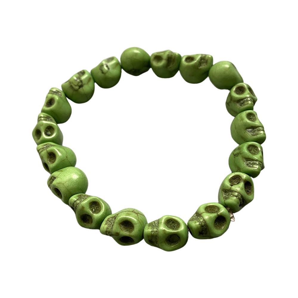Skull Bracelet, Dyed Howlite: Beige