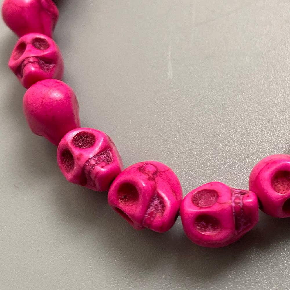 Skull Bracelet, Dyed Howlite: Beige