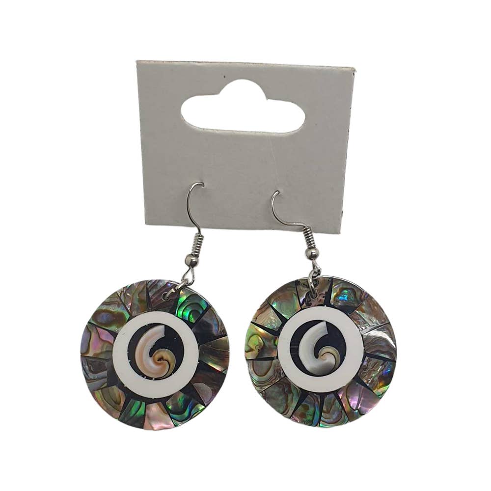 Capiz Shell Earrings: Red Rectangle