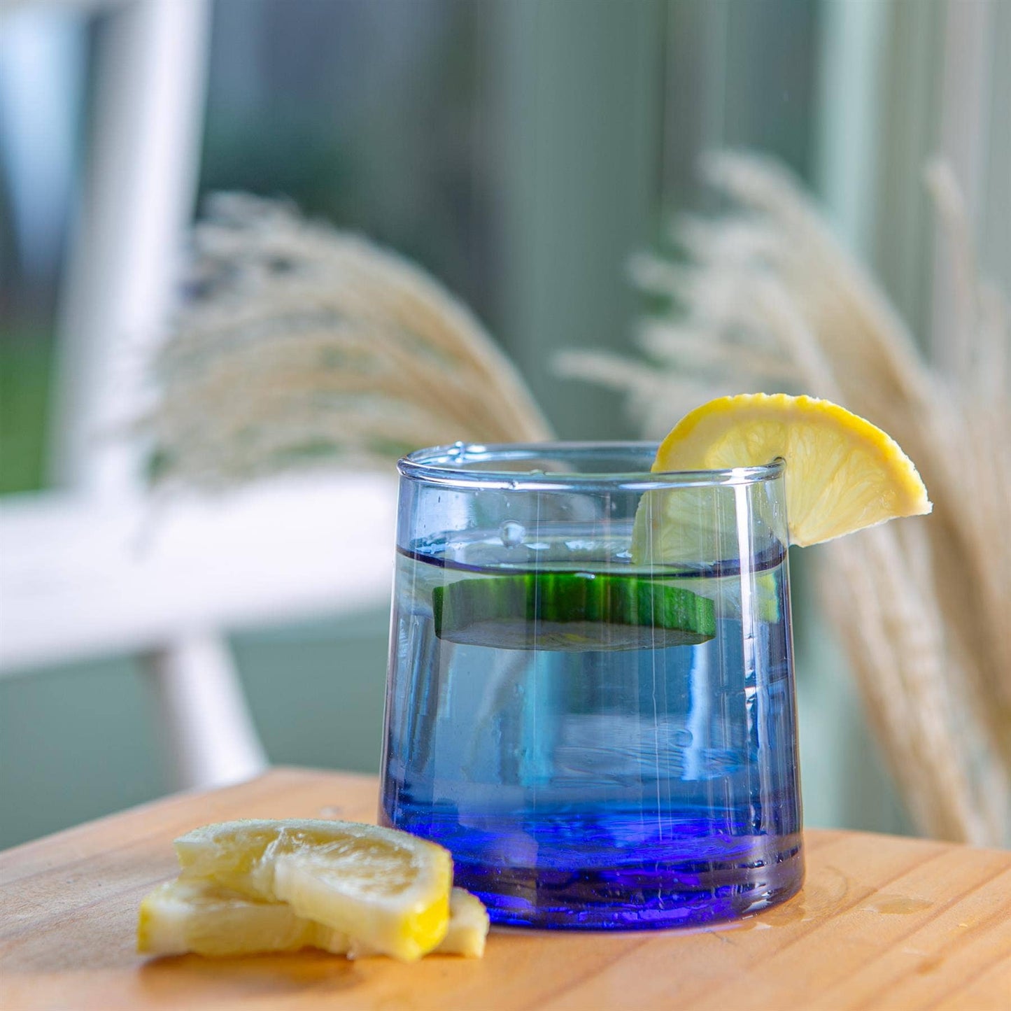 Nicola Spring Merzouga Recycled Tumbler Glass - 200ml - Blue