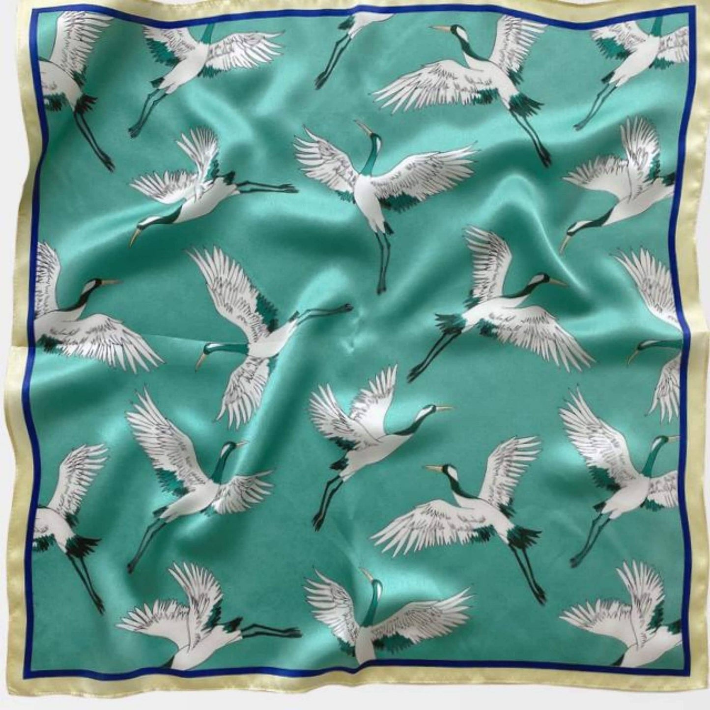 Japanese Vintage Silk Scarf/100% mulberry Silk Scarf/Silk head scarf/Silk hair scarf/Silk neck scarf/Silk bandana/Bag Accessory/Gift for her: Khaki