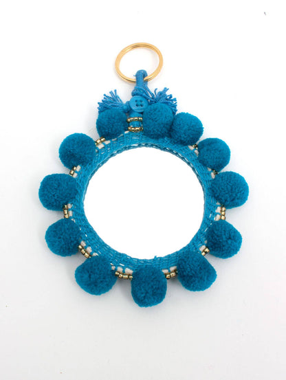 Super Pom Pom Mirror Keyrings, Large: Pale Pink