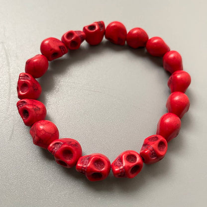 Skull Bracelet, Dyed Howlite: Beige