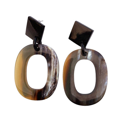Boho Buffalo Horn Earrings, Lacquered: Red Boho Buffalo Horn Earrings