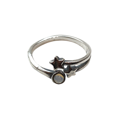 Silver-Plated Adjustable Ring, Design #36: Amethyst