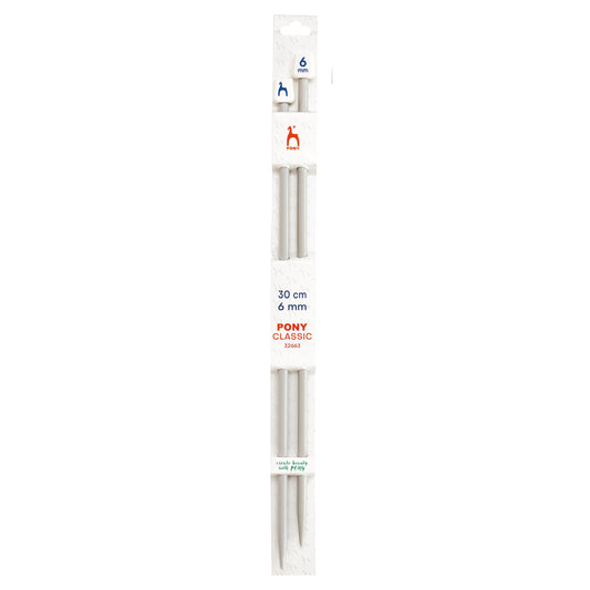 Knitting needles 6mm, 30cm Pony