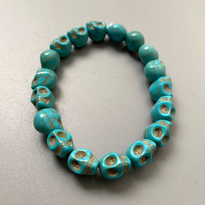Skull Bracelet, Dyed Howlite: Beige