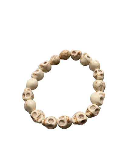 Skull Bracelet, Dyed Howlite: Beige