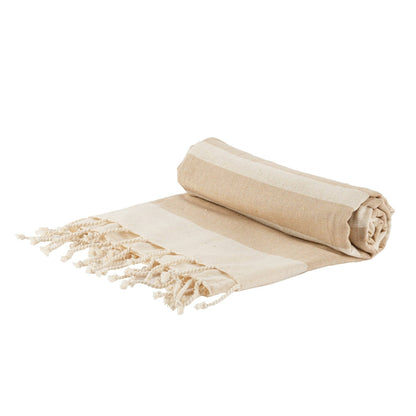 Nicola Spring 170 x 90cm Turkish Cotton Beach Towel  Beige