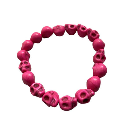 Skull Bracelet, Dyed Howlite: Beige