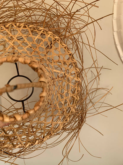 Rattan Pendant Light Bamboo Lampshade Boho Lighting