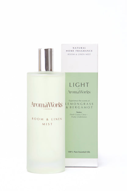 Aromaworks Light Room & Linen Mist, 100ml: Basil & Lime