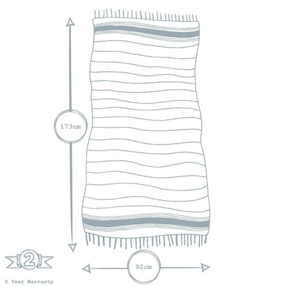 Nicola Spring 100% Turkish Cotton Beach Bath Towel - Aqua