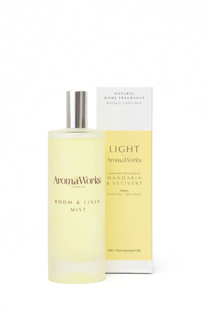 Aromaworks Light Room & Linen Mist, 100ml: Basil & Lime