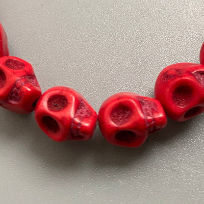 Skull Bracelet, Dyed Howlite: Beige