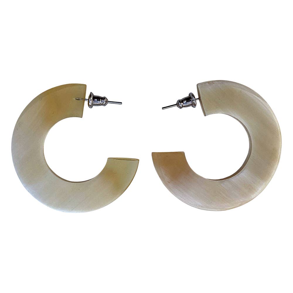 Boho Buffalo Horn Earrings, Lacquered: Red Boho Buffalo Horn Earrings