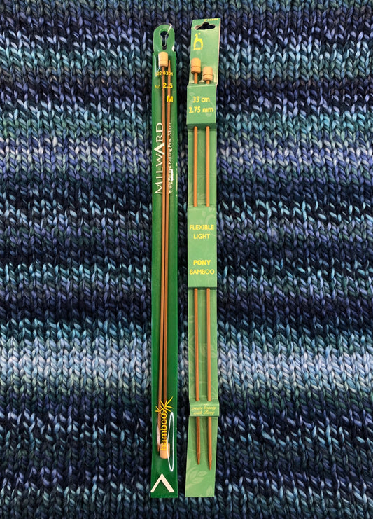 bamboo knitting needles 2.50mm, 33cm length