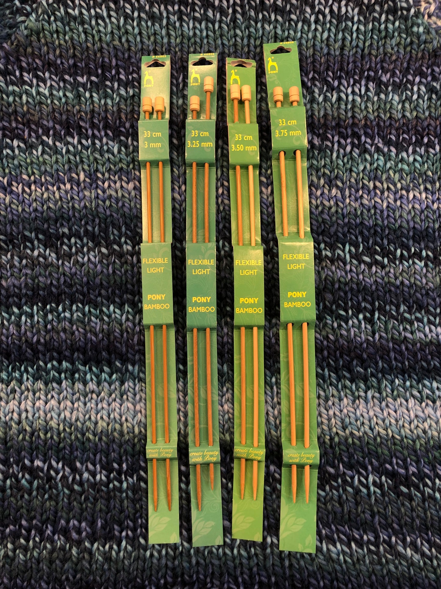 bamboo knitting needles 3.75mm, 33cm length