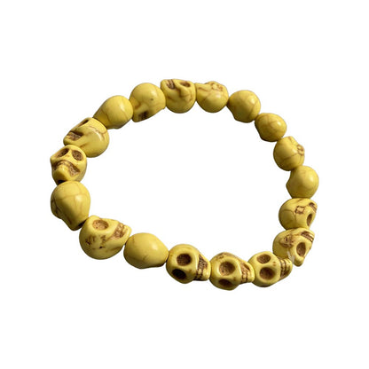 Skull Bracelet, Dyed Howlite: Beige