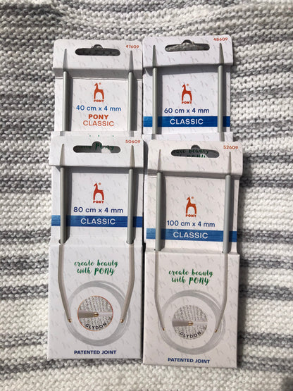 Pony Classic circular needles, 4mm, 80cm