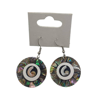 Capiz Shell Earrings: Red Rectangle