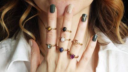 Moonstone Crystal Stone Ring