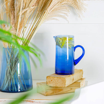 Nicola Spring Jebel Recycled Glass Jug - 1L - Blue