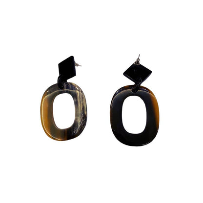 Boho Buffalo Horn Earrings, Lacquered: Red Boho Buffalo Horn Earrings