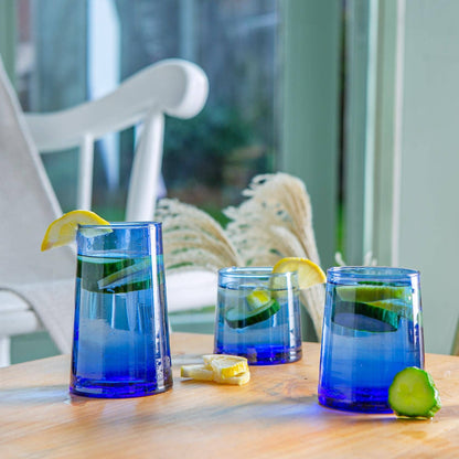 Nicola Spring Merzouga Recycled Highball Glass 320ml Blue